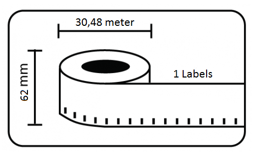 Rouleau d'étiquettes QL BROTHER 62mmx30m continu DK22205 - Rubans pour  titreuses et pinces
