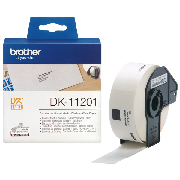 Genuine Brother DK-11201 29mm x 90mm 400 Label Roll, Standard