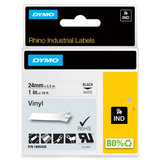 Dymo 1805430 Industrial Permanent Polyester Labels, Black on White, 24mm