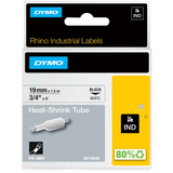 Dymo 18057 Industrial Heat Shrink Tubes, Black on White, 19mm