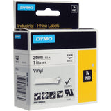 Dymo 1805430 Industrial Permanent Polyester Labels, Black on White, 24mm